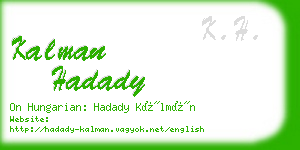 kalman hadady business card